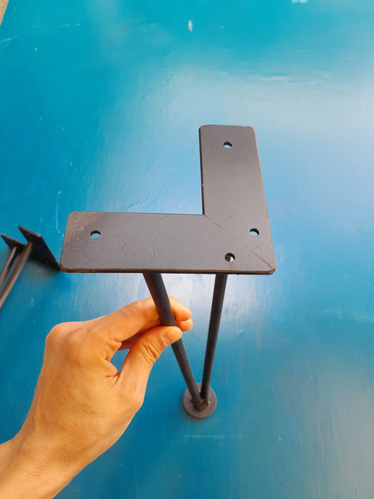 1x Pata en V de hierro forjado para mesas de centro